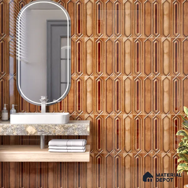 Faux Subway Wall Tile TL 07525 C 12 inch x 12 inch Ceramic Glossy Finish - 9.5 mm | Suitable for Accent / Feature Walls, Bathroom, Kitchen Wall & Backsplashes | Please Expect a Slight Variation of Pattern