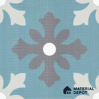 Moroccan Floor & Wall Tile TL 07311 Ocean Motif 1 ft x 1 ft Ceramic Matte Finish - 9 mm | Suitable For Kitchen, Bathroom, Living Area | Please Expect a Slight Variation of Pattern (Sample)