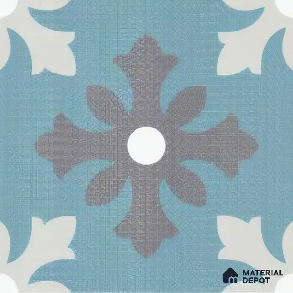 Moroccan Floor & Wall Tile TL 07311 Ocean Motif 1 ft x 1 ft Ceramic Matte Finish - 9 mm | Suitable For Kitchen, Bathroom, Living Area | Please Expect a Slight Variation of Pattern (Sample)