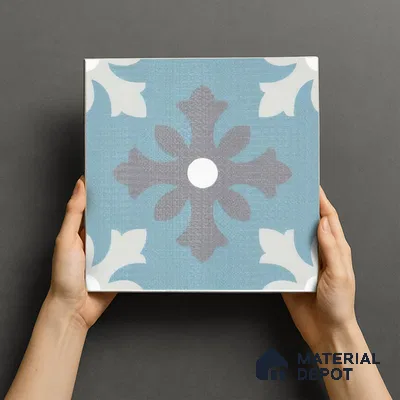 Moroccan Floor & Wall Tile TL 07311 Ocean Motif 1 ft x 1 ft Ceramic Matte Finish - 9 mm | Suitable For Kitchen, Bathroom, Living Area | Please Expect a Slight Variation of Pattern (Sample)