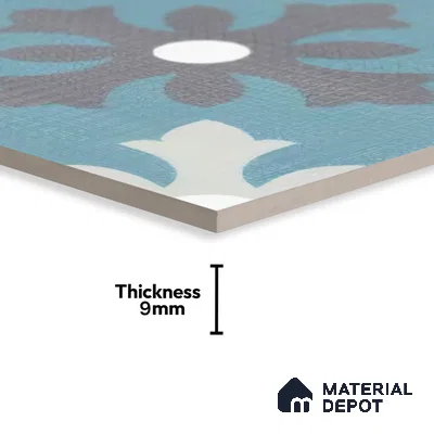 Moroccan Floor & Wall Tile TL 07311 Ocean Motif 1 ft x 1 ft Ceramic Matte Finish - 9 mm | Suitable For Kitchen, Bathroom, Living Area | Please Expect a Slight Variation of Pattern (Sample)