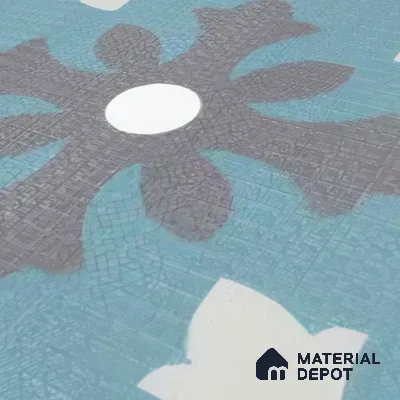 Moroccan Floor & Wall Tile TL 07311 Ocean Motif 1 ft x 1 ft Ceramic Matte Finish - 9 mm | Suitable For Kitchen, Bathroom, Living Area | Please Expect a Slight Variation of Pattern (Sample)