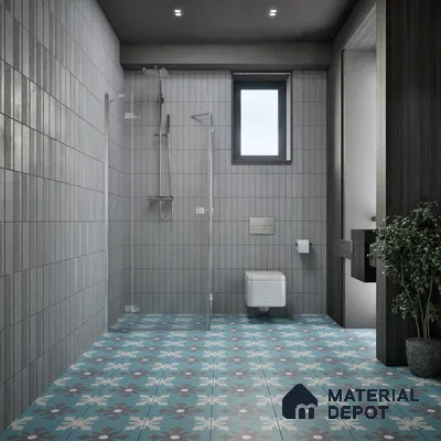 Moroccan Floor & Wall Tile TL 07311 Ocean Motif 1 ft x 1 ft Ceramic Matte Finish - 9 mm | Suitable For Kitchen, Bathroom, Living Area | Please Expect a Slight Variation of Pattern (Sample)