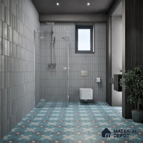 Moroccan Floor & Wall Tile TL 07311 Ocean Motif 1 ft x 1 ft Ceramic Matte Finish - 9 mm | Suitable For Kitchen, Bathroom, Balcony | Please Expect a Slight Variation of Pattern