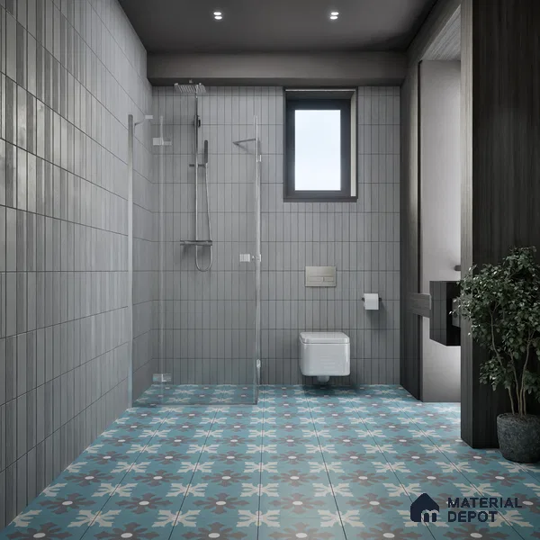 Moroccan Floor & Wall Tile TL 07311 Ocean Motif 1 ft x 1 ft Ceramic Matte Finish - 9 mm | Suitable For Kitchen, Bathroom, Living Area | Please Expect a Slight Variation of Pattern (Sample)