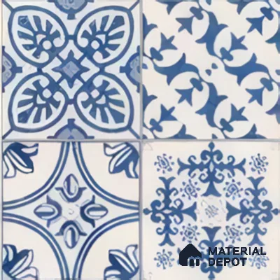 Moroccan Floor & Wall Tile TL 07295 Safi Blue 1 ft x 1 ft Ceramic Matte Finish - 9 mm | Suitable For Kitchen, Bathroom, Living Area (Sample)