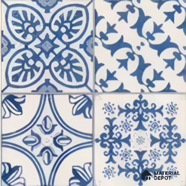 Moroccan Floor & Wall Tile TL 07295 Safi Blue 1 ft x 1 ft Ceramic Matte Finish - 9 mm | Suitable For Kitchen, Bathroom, Living Area (Sample)