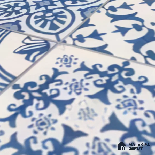 Moroccan Floor & Wall Tile TL 07295 Safi Blue 1 ft x 1 ft Ceramic Matte Finish - 9 mm | Suitable For Kitchen, Bathroom, Living Area (Sample)