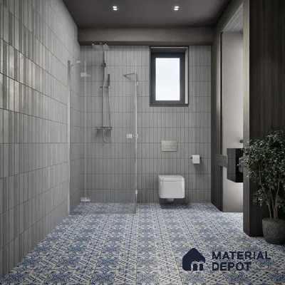 Moroccan Floor & Wall Tile TL 07295 Safi Blue 1 ft x 1 ft Ceramic Matte Finish - 9 mm | Suitable For Kitchen, Bathroom, Living Area (Sample)
