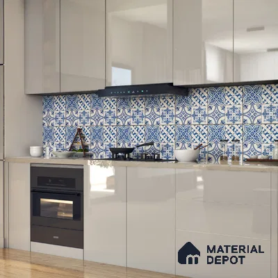 Moroccan Floor & Wall Tile TL 07295 Safi Blue 1 ft x 1 ft Ceramic Matte Finish - 9 mm | Suitable For Kitchen, Bathroom, Living Area (Sample)
