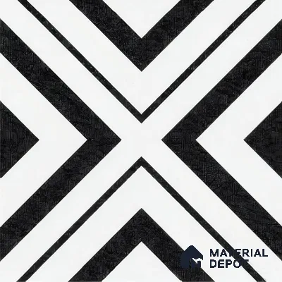 Moroccan Floor & Wall Tile TL 07312 Mono Cross 1 ft x 1 ft Ceramic Matte Finish - 9 mm | Suitable For Kitchen, Bathroom, Living Area | Please Expect a Slight Variation of Pattern (Sample)