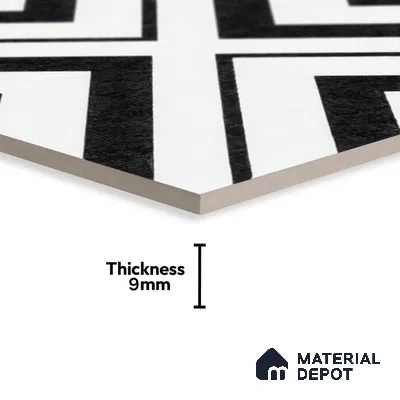 Moroccan Floor & Wall Tile TL 07312 Mono Cross 1 ft x 1 ft Ceramic Matte Finish - 9 mm | Suitable For Kitchen, Bathroom, Living Area | Please Expect a Slight Variation of Pattern (Sample)