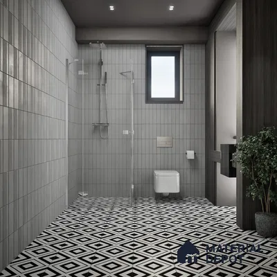 Moroccan Floor & Wall Tile TL 07312 Mono Cross 1 ft x 1 ft Ceramic Matte Finish - 9 mm | Suitable For Kitchen, Bathroom, Living Area | Please Expect a Slight Variation of Pattern (Sample)