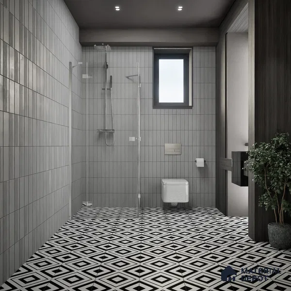 Moroccan Floor & Wall Tile TL 07312 Mono Cross 1 ft x 1 ft Ceramic Matte Finish - 9 mm | Suitable For Kitchen, Bathroom, Living Area | Please Expect a Slight Variation of Pattern (Sample)