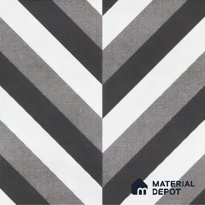 Moroccan Floor & Wall Tile TL 07310 Mono Chevron 1 ft x 1 ft Ceramic Matte Finish - 9 mm | Suitable For Kitchen, Bathroom, Living Area | Please Expect a Slight Variation of Pattern (Sample)