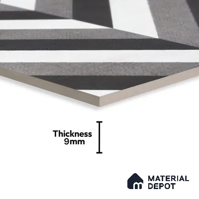 Moroccan Floor & Wall Tile TL 07310 Mono Chevron 1 ft x 1 ft Ceramic Matte Finish - 9 mm | Suitable For Kitchen, Bathroom, Living Area | Please Expect a Slight Variation of Pattern (Sample)