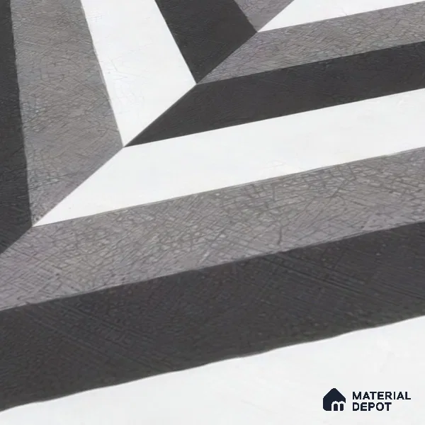 Moroccan Floor & Wall Tile TL 07310 Mono Chevron 1 ft x 1 ft Ceramic Matte Finish - 9 mm | Suitable For Kitchen, Bathroom, Living Area | Please Expect a Slight Variation of Pattern (Sample)