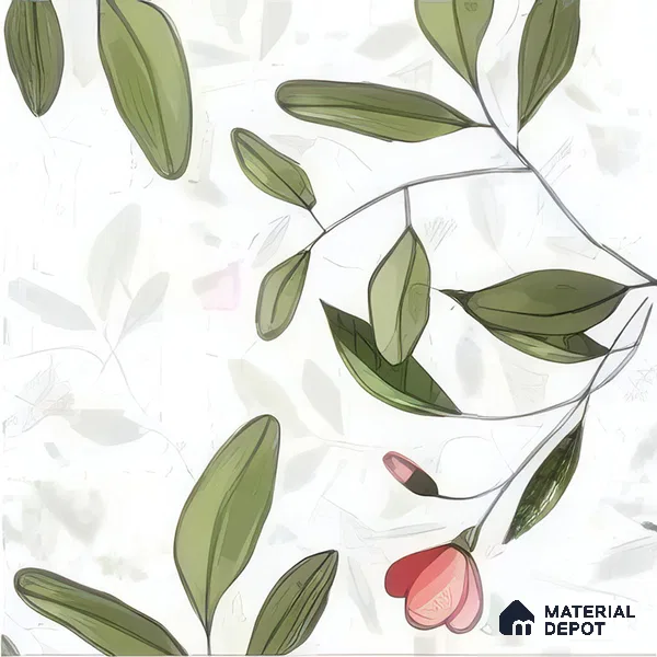 Moroccan Floor & Wall Tile TL 07326 Blush Vine 1 ft x 1 ft Ceramic Matte Finish - 9 mm | Suitable For Kitchen, Bathroom, Dining Area (Sample)