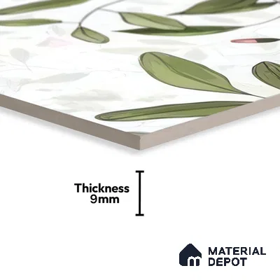 Moroccan Floor & Wall Tile TL 07326 Blush Vine 1 ft x 1 ft Ceramic Matte Finish - 9 mm | Suitable For Kitchen, Bathroom, Dining Area (Sample)