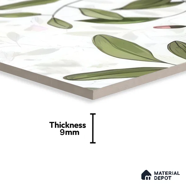 Moroccan Floor & Wall Tile TL 07326 Blush Vine 1 ft x 1 ft Ceramic Matte Finish - 9 mm | Suitable For Kitchen, Bathroom, Dining Area (Sample)