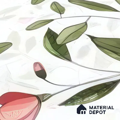 Moroccan Floor & Wall Tile TL 07326 Blush Vine 1 ft x 1 ft Ceramic Matte Finish - 9 mm | Suitable For Kitchen, Bathroom, Dining Area (Sample)