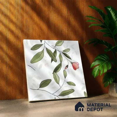 Moroccan Floor & Wall Tile TL 07326 B Spring Stem 1 ft x 1 ft Ceramic Matte Finish - 9 mm | Suitable For Kitchen, Bathroom, Dining Area | Please Expect a Slight Variation of Pattern