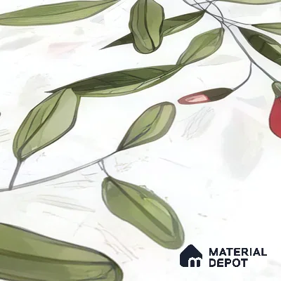 Moroccan Floor & Wall Tile TL 07326 B Spring Stem 1 ft x 1 ft Ceramic Matte Finish - 9 mm | Suitable For Kitchen, Bathroom, Dining Area | Please Expect a Slight Variation of Pattern