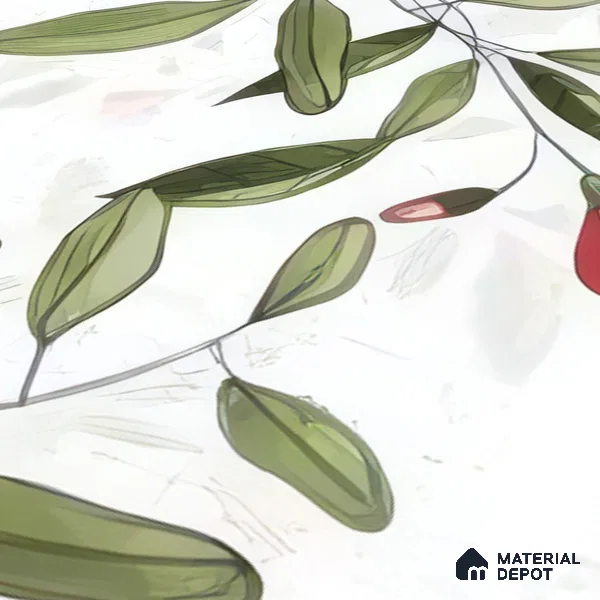 Moroccan Floor & Wall Tile TL 07326 B Spring Stem 1 ft x 1 ft Ceramic Matte Finish - 9 mm | Suitable For Kitchen, Bathroom, Dining Area | Please Expect a Slight Variation of Pattern