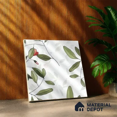 Moroccan Floor & Wall Tile TL 07326 C Petal Trail 1 ft x 1 ft Ceramic Matte Finish - 9 mm | Suitable For Kitchen, Bathroom, Dining Area | Please Expect a Slight Variation of Pattern (Sample)
