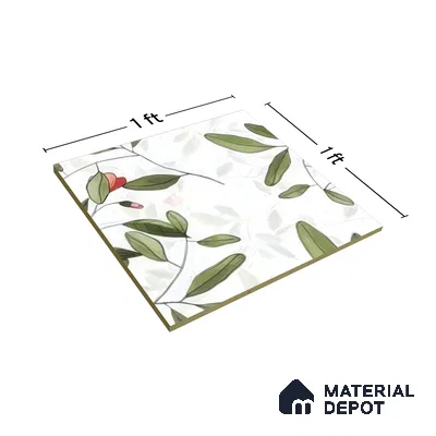 Moroccan Floor & Wall Tile TL 07326 C Petal Trail 1 ft x 1 ft Ceramic Matte Finish - 9 mm | Suitable For Kitchen, Bathroom, Dining Area | Please Expect a Slight Variation of Pattern (Sample)