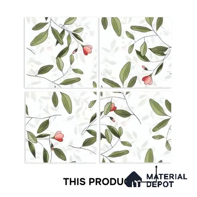 Moroccan Floor & Wall Tile TL 07326 C Petal Trail 1 ft x 1 ft Ceramic Matte Finish - 9 mm | Suitable For Kitchen, Bathroom, Dining Area | Please Expect a Slight Variation of Pattern (Sample)