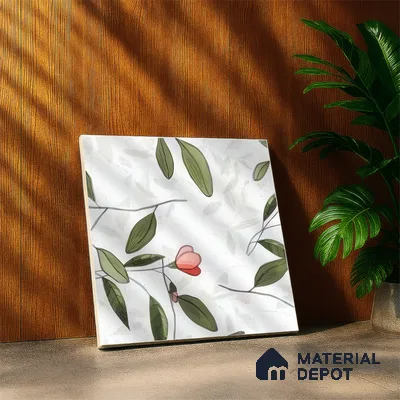 Moroccan Floor & Wall Tile TL 07326 D Soft Twig 1 ft x 1 ft Ceramic Matte Finish - 9 mm | Suitable For Kitchen, Bathroom, Dining Area | Please Expect a Slight Variation of Pattern (Sample)