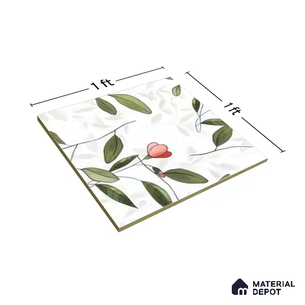 Moroccan Floor & Wall Tile TL 07326 D Soft Twig 1 ft x 1 ft Ceramic Matte Finish - 9 mm | Suitable For Kitchen, Bathroom, Dining Area | Please Expect a Slight Variation of Pattern (Sample)