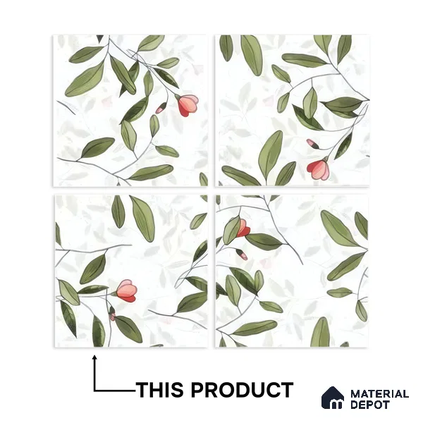 Moroccan Floor & Wall Tile TL 07326 D Soft Twig 1 ft x 1 ft Ceramic Matte Finish - 9 mm | Suitable For Kitchen, Bathroom, Dining Area | Please Expect a Slight Variation of Pattern (Sample)