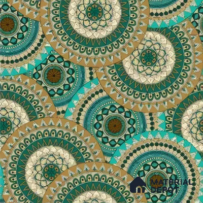 Moroccan Floor & Wall Tile TL 07318 Turquoise Halo 1 ft x 1 ft Ceramic Matte Finish - 9 mm | Suitable For Kitchen, Bathroom, Dining Area | Please Expect a Slight Variation of Pattern