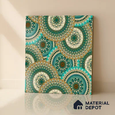 Moroccan Floor & Wall Tile TL 07318 Turquoise Halo 1 ft x 1 ft Ceramic Matte Finish - 9 mm | Suitable For Kitchen, Bathroom, Dining Area | Please Expect a Slight Variation of Pattern