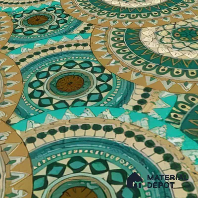 Moroccan Floor & Wall Tile TL 07318 Turquoise Halo 1 ft x 1 ft Ceramic Matte Finish - 9 mm | Suitable For Kitchen, Bathroom, Dining Area | Please Expect a Slight Variation of Pattern