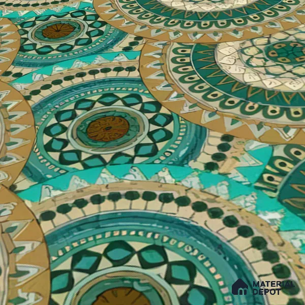 Moroccan Floor & Wall Tile TL 07318 Turquoise Halo 1 ft x 1 ft Ceramic Matte Finish - 9 mm | Suitable For Kitchen, Bathroom, Dining Area | Please Expect a Slight Variation of Pattern