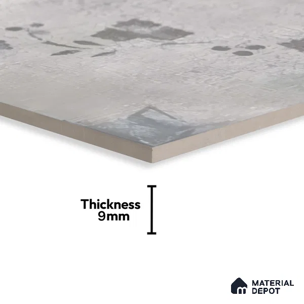 Moroccan Floor & Wall Tile TL 07296 Ash Petal 1 ft x 1 ft Ceramic Matte Finish - 9 mm | Suitable For Kitchen, Bathroom, Living Area | Please Expect a Slight Variation of Pattern (Sample)