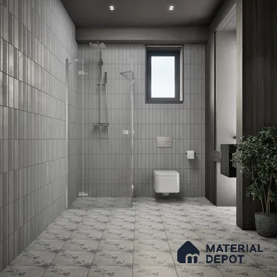 Moroccan Floor & Wall Tile TL 07296 Ash Petal 1 ft x 1 ft Ceramic Matte Finish - 9 mm | Suitable For Kitchen, Bathroom, Living Area | Please Expect a Slight Variation of Pattern (Sample)