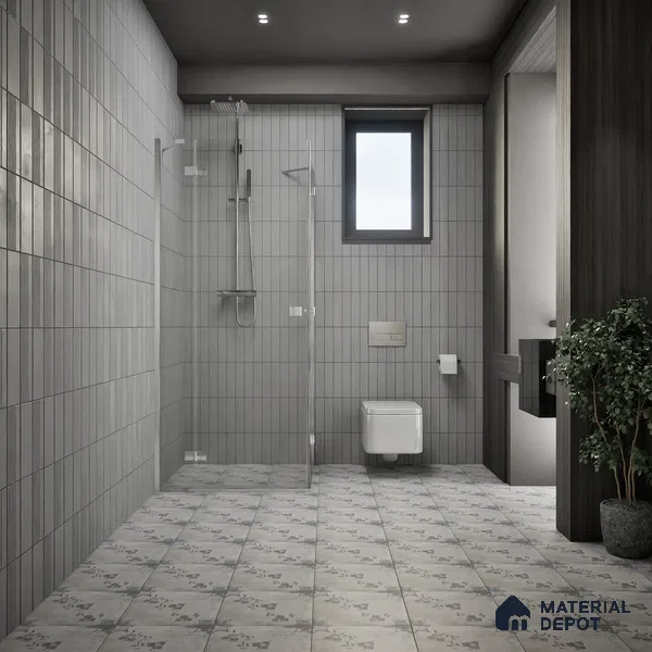 Moroccan Floor & Wall Tile TL 07296 Ash Petal 1 ft x 1 ft Ceramic Matte Finish - 9 mm | Suitable For Kitchen, Bathroom, Living Area | Please Expect a Slight Variation of Pattern (Sample)