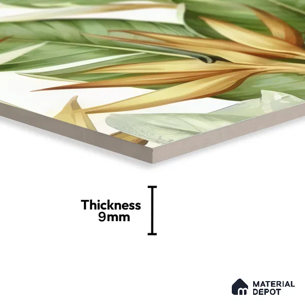Moroccan Floor & Wall Tile TL 07325 Paradise Leaf 1 ft x 1 ft Ceramic Matte Finish - 9 mm | Suitable For Kitchen, Bathroom, Dining Area | Please Expect a Slight Variation of Pattern