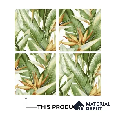 Moroccan Floor & Wall Tile TL 07325 Paradise Leaf 1 ft x 1 ft Ceramic Matte Finish - 9 mm | Suitable For Kitchen, Bathroom, Dining Area | Please Expect a Slight Variation of Pattern