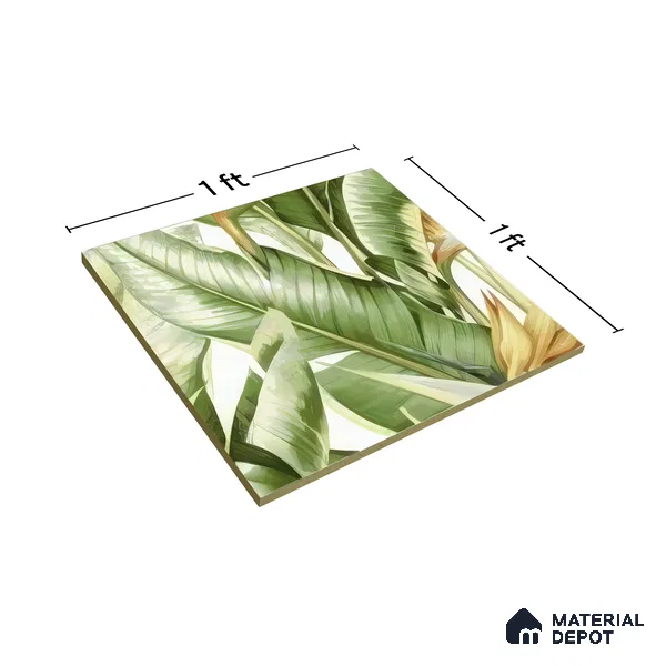 Moroccan Floor & Wall Tile TL 07325 B Verde Tropic 1 ft x 1 ft Ceramic Matte Finish - 9 mm | Suitable For Kitchen, Bathroom, Dining Area | Please Expect a Slight Variation of Pattern