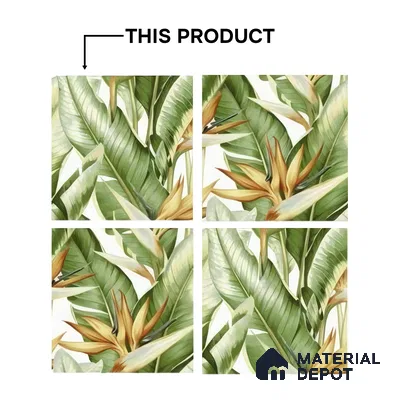 Moroccan Floor & Wall Tile TL 07325 B Verde Tropic 1 ft x 1 ft Ceramic Matte Finish - 9 mm | Suitable For Kitchen, Bathroom, Dining Area | Please Expect a Slight Variation of Pattern