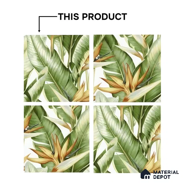Moroccan Floor & Wall Tile TL 07325 B Verde Tropic 1 ft x 1 ft Ceramic Matte Finish - 9 mm | Suitable For Kitchen, Bathroom, Dining Area | Please Expect a Slight Variation of Pattern