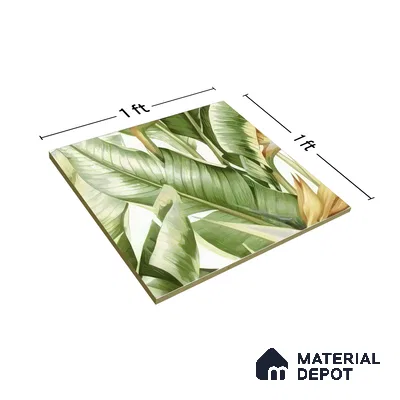 Moroccan Floor & Wall Tile TL 07325 C Jungle Flair 1 ft x 1 ft Ceramic Matte Finish - 9 mm | Suitable For Kitchen, Bathroom, Dining Area | Please Expect a Slight Variation of Pattern (Sample)