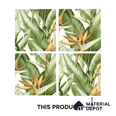 Moroccan Floor & Wall Tile TL 07325 C Jungle Flair 1 ft x 1 ft Ceramic Matte Finish - 9 mm | Suitable For Kitchen, Bathroom, Dining Area | Please Expect a Slight Variation of Pattern (Sample)