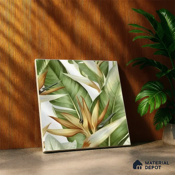 Moroccan Floor & Wall Tile TL 07325 D Lush Haven 1 ft x 1 ft Ceramic Matte Finish - 9 mm | Suitable For Kitchen, Bathroom, Dining Area | Please Expect a Slight Variation of Pattern (Sample)