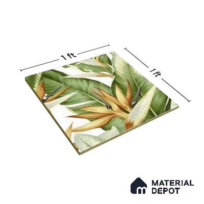 Moroccan Floor & Wall Tile TL 07325 D Lush Haven 1 ft x 1 ft Ceramic Matte Finish - 9 mm | Suitable For Kitchen, Bathroom, Dining Area | Please Expect a Slight Variation of Pattern (Sample)